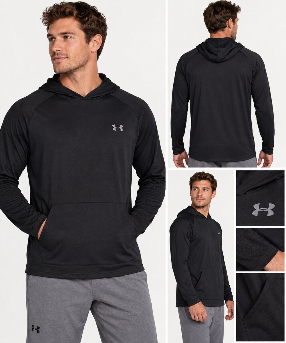Under Armour Men’s XL Black Loose Fit Performance Pullover Hoodie